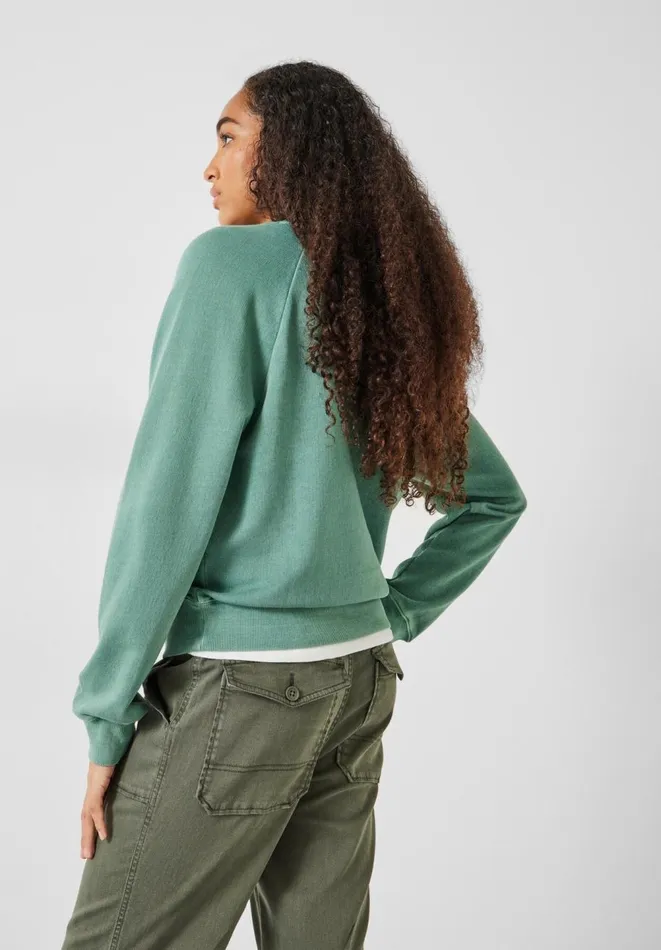 Hush Sweatshirts and Hoodies Women Amayah Cotton Ruffle Detail Sweatshirt Smokey Green