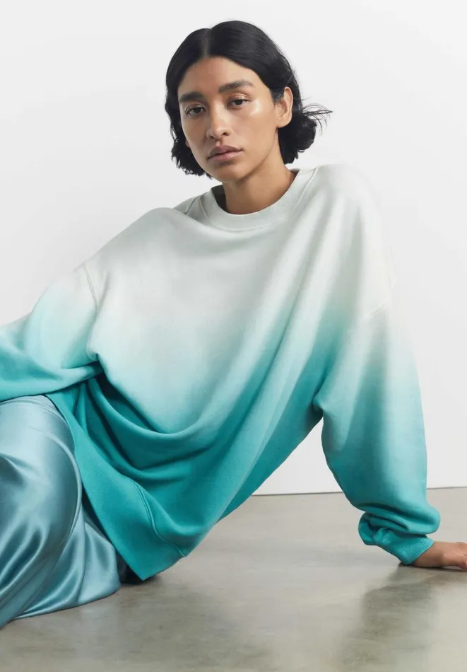 Hush Sweatshirts and Hoodies Women Ombre Quaden Oversized Sweatshirt Aqua Mix