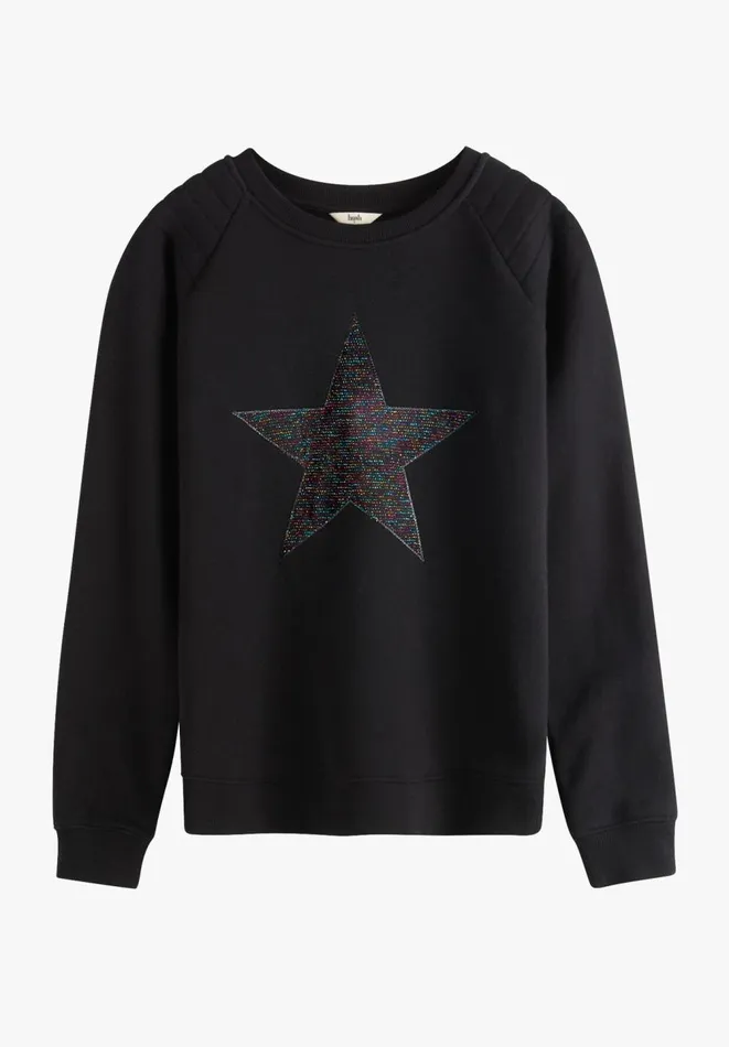 Hush Sweatshirts and Hoodies Women Star Biker Sweatshirt Black Multi Hush Sweatshirts and Hoodies Women Star Biker Sweatshirt Black Multi