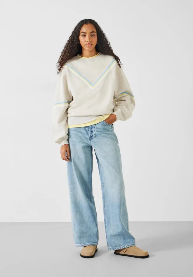 Hush Sweatshirts and Hoodies Women Winona Chervon Stripe Sweatshirt Grey Marl Hush Sweatshirts and Hoodies Women Winona Chervon Stripe Sweatshirt Grey Marl