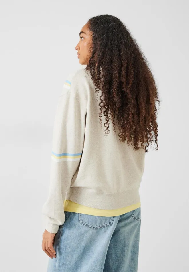 Hush Sweatshirts and Hoodies Women Winona Chervon Stripe Sweatshirt Grey Marl Hush Sweatshirts and Hoodies Women Winona Chervon Stripe Sweatshirt Grey Marl