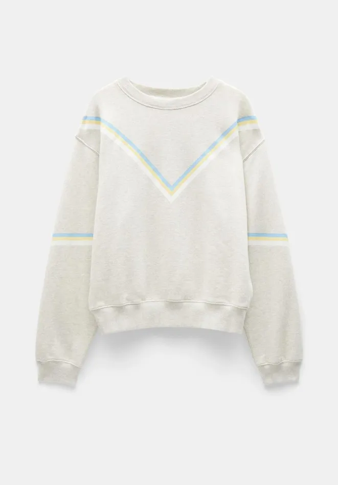 Hush Sweatshirts and Hoodies Women Winona Chervon Stripe Sweatshirt Grey Marl Hush Sweatshirts and Hoodies Women Winona Chervon Stripe Sweatshirt Grey Marl
