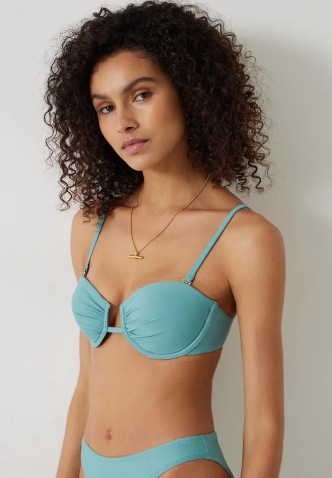 Hush Swimwear and Beachwear Women Bella Balconette Bikini Top Sage Blue