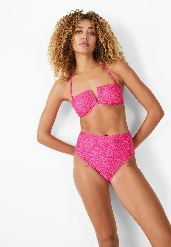 Hush Swimwear and Beachwear Women Billie Bandeau Bikini Top Contrast Leopard