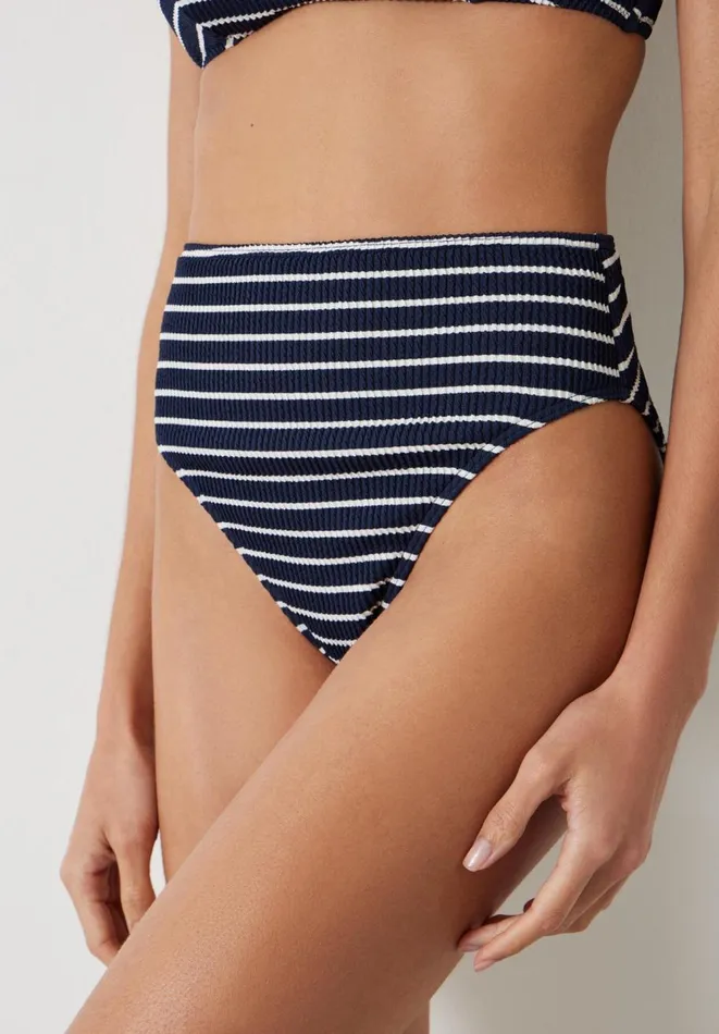 Hush Swimwear and Beachwear Women Harper High Waisted Stripe Rib Bikini Bottoms Navywhite Stripe Hush Swimwear and Beachwear Women Harper High Waisted Stripe Rib Bikini Bottoms Navywhite Stripe