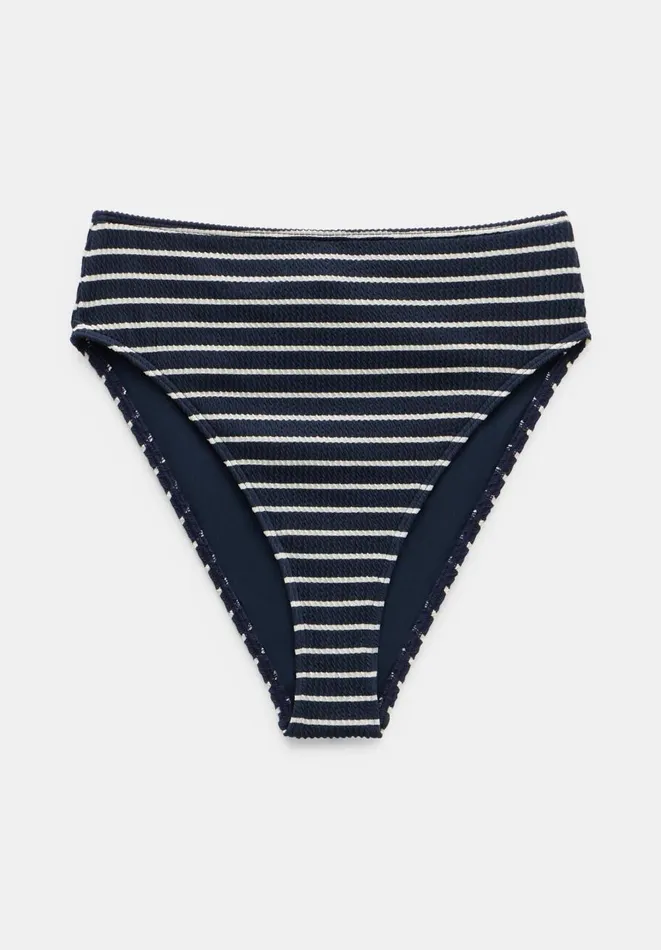 Hush Swimwear and Beachwear Women Harper High Waisted Stripe Rib Bikini Bottoms Navywhite Stripe Hush Swimwear and Beachwear Women Harper High Waisted Stripe Rib Bikini Bottoms Navywhite Stripe