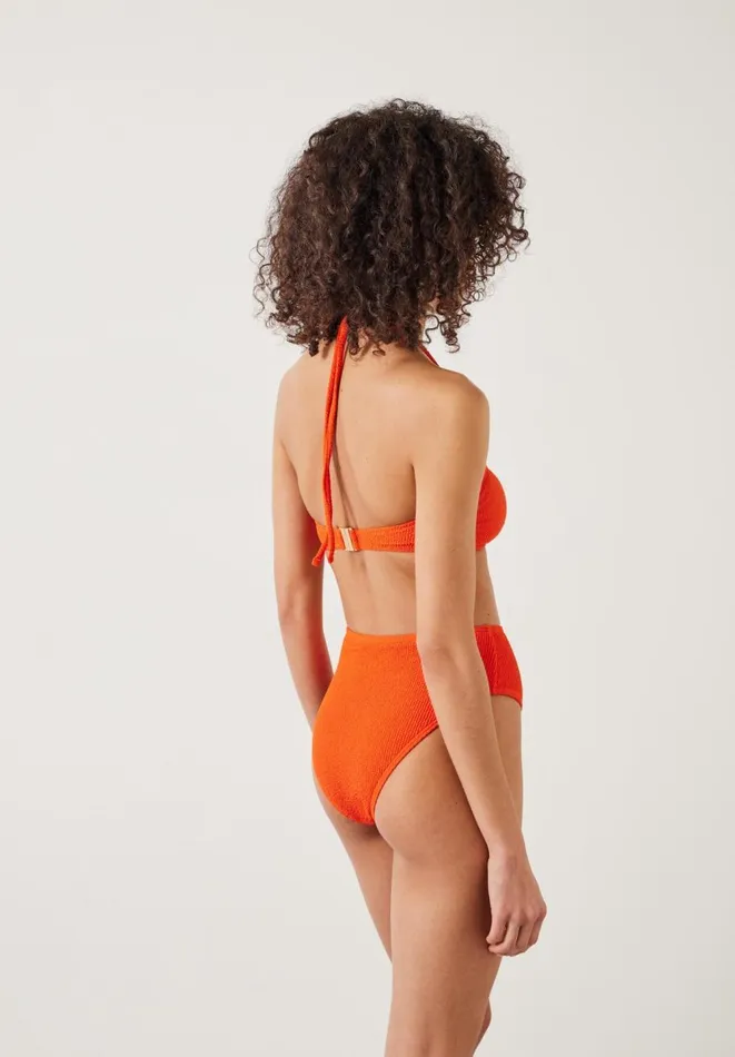 Hush Swimwear and Beachwear Women Stella Scallop Crinkle Bandeau Bikini Top Orange