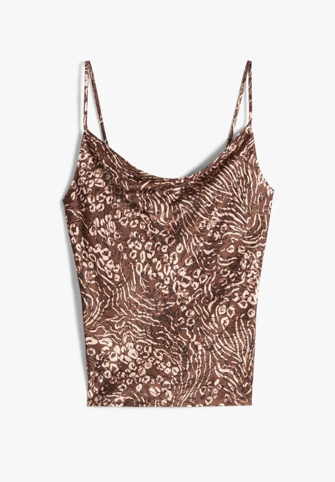 Hush Tops and Tshirts Women Alanya Cowl Neck Cami Safari Animal Brown Hush Tops and Tshirts Women Alanya Cowl Neck Cami Safari Animal Brown
