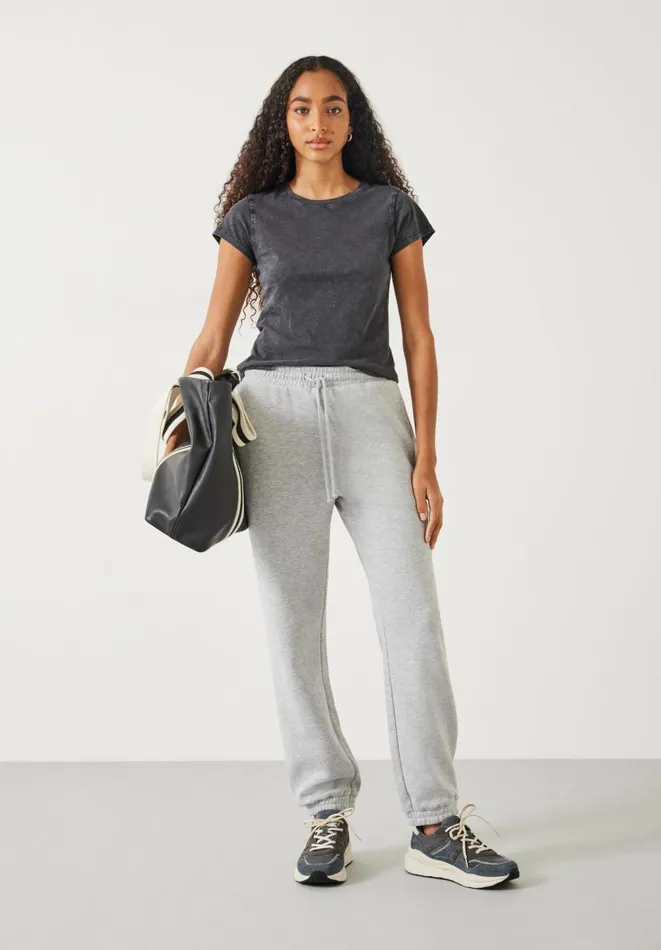 Hush Tops and Tshirts Women Ava Fitted Cotton Slub TShirt Ash Grey Hush Tops and Tshirts Women Ava Fitted Cotton Slub TShirt Ash Grey