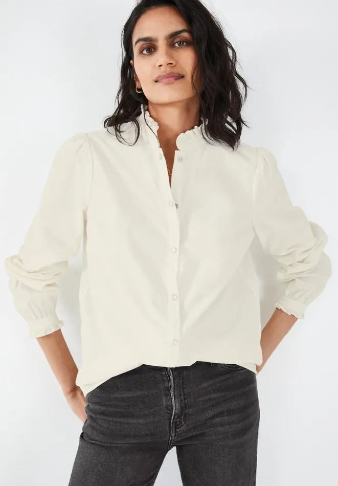 Hush Tops and Tshirts Women Carly Corduroy Shirt Ecru