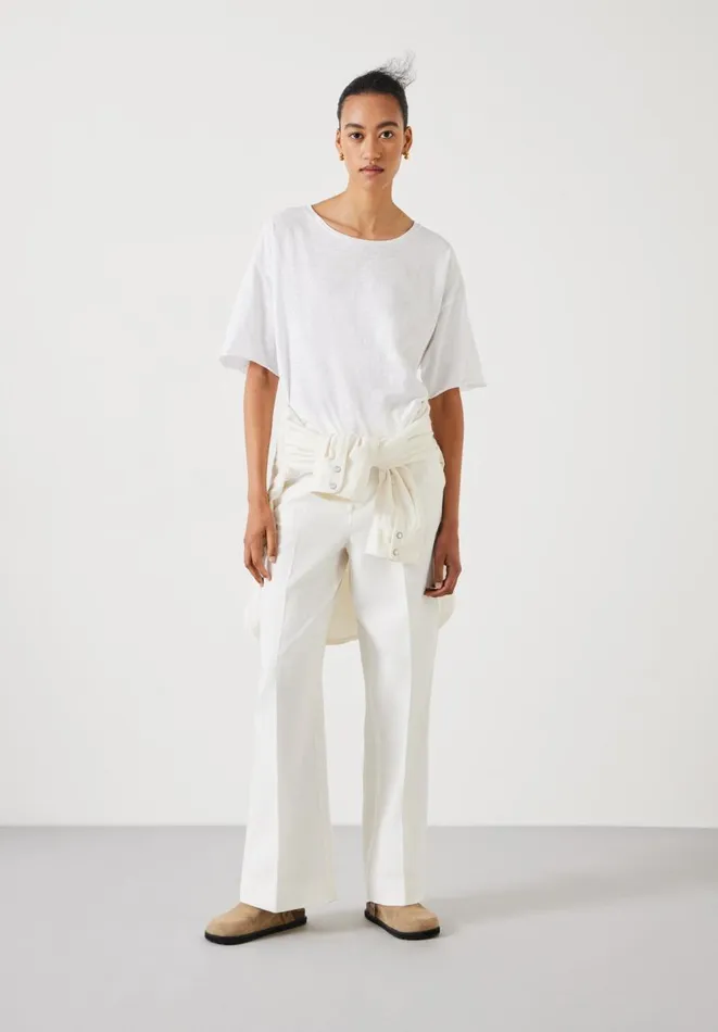 Hush Tops and Tshirts Women Cora Cotton Dropped Shoulder TShirt White Hush Tops and Tshirts Women Cora Cotton Dropped Shoulder TShirt White