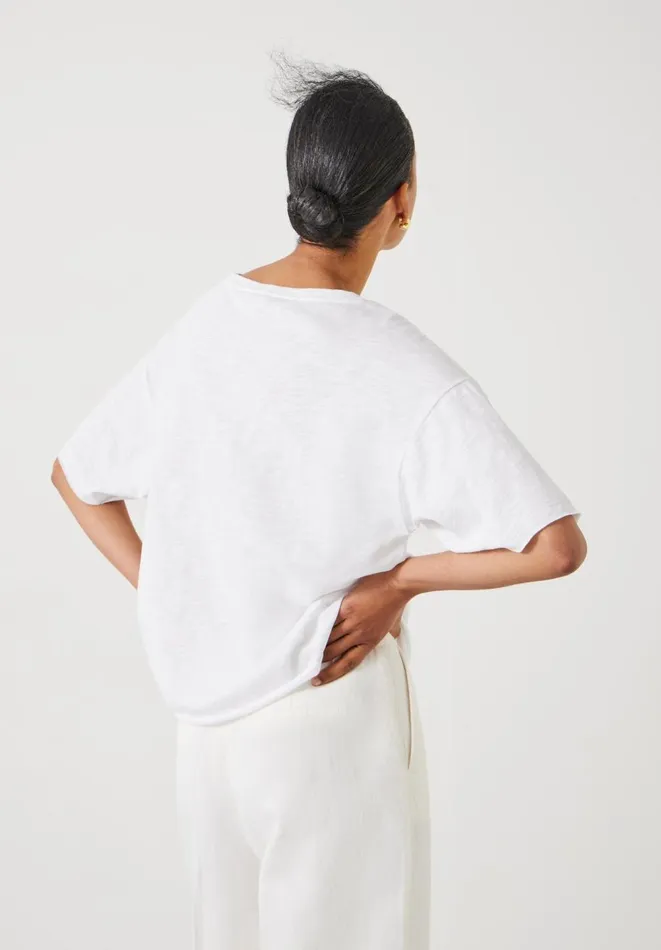 Hush Tops and Tshirts Women Cora Cotton Dropped Shoulder TShirt White Hush Tops and Tshirts Women Cora Cotton Dropped Shoulder TShirt White