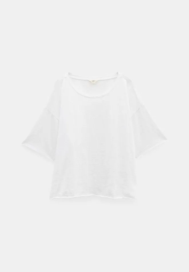 Hush Tops and Tshirts Women Cora Cotton Dropped Shoulder TShirt White Hush Tops and Tshirts Women Cora Cotton Dropped Shoulder TShirt White