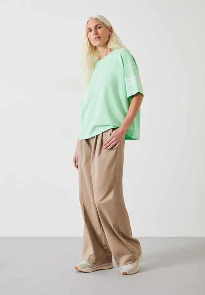 Hush Tops and Tshirts Women Flynn Relaxed Stripe TShirt Apple Green Hush Tops and Tshirts Women Flynn Relaxed Stripe TShirt Apple Green