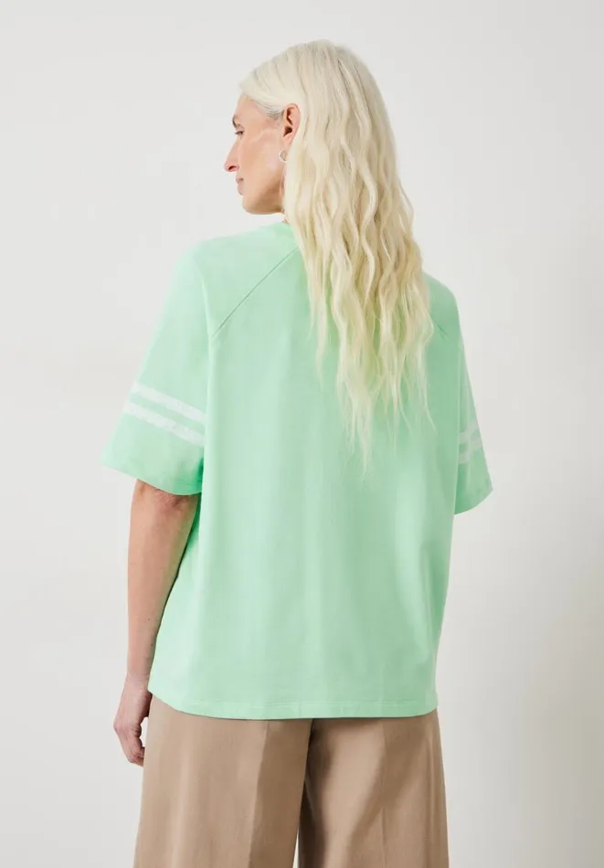 Hush Tops and Tshirts Women Flynn Relaxed Stripe TShirt Apple Green Hush Tops and Tshirts Women Flynn Relaxed Stripe TShirt Apple Green