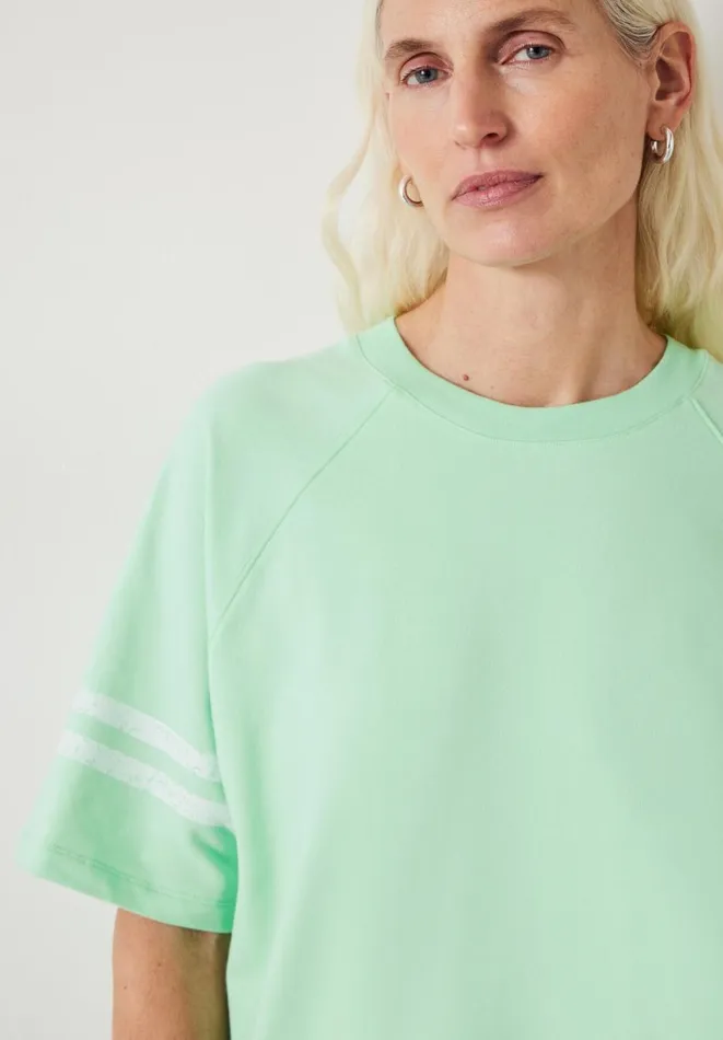 Hush Tops and Tshirts Women Flynn Relaxed Stripe TShirt Apple Green Hush Tops and Tshirts Women Flynn Relaxed Stripe TShirt Apple Green