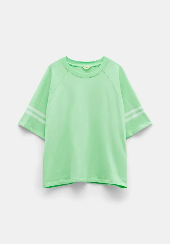 Hush Tops and Tshirts Women Flynn Relaxed Stripe TShirt Apple Green Hush Tops and Tshirts Women Flynn Relaxed Stripe TShirt Apple Green