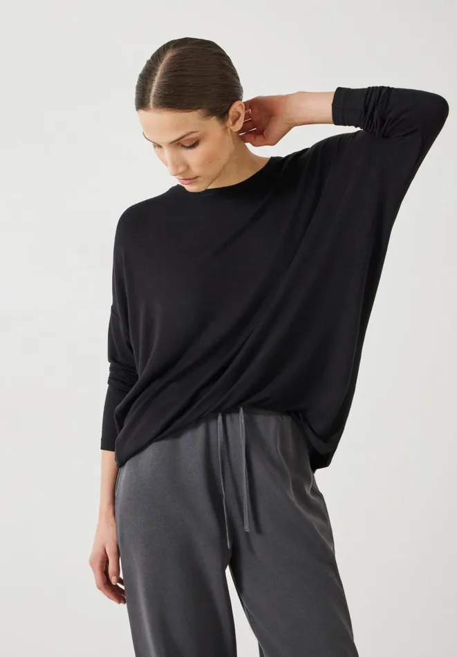 Hush Tops and Tshirts Women Gillian Wide Jersey Top Black