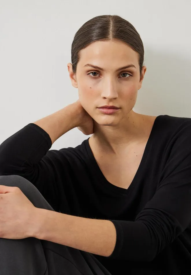 Hush Tops and Tshirts Women Gillian Wide Jersey Top Black