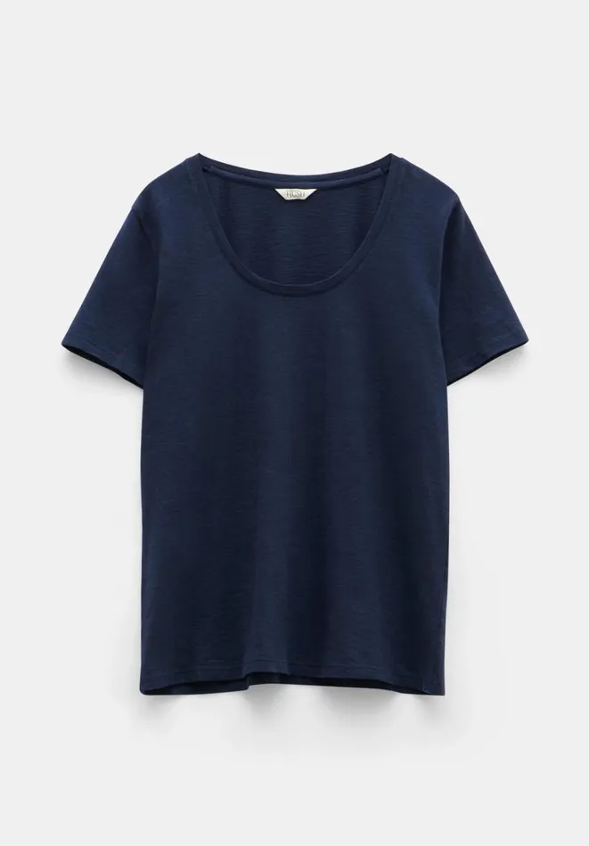 Hush Tops and Tshirts Women Hari Scoop Neck Cotton Slub TShirt Night Sky