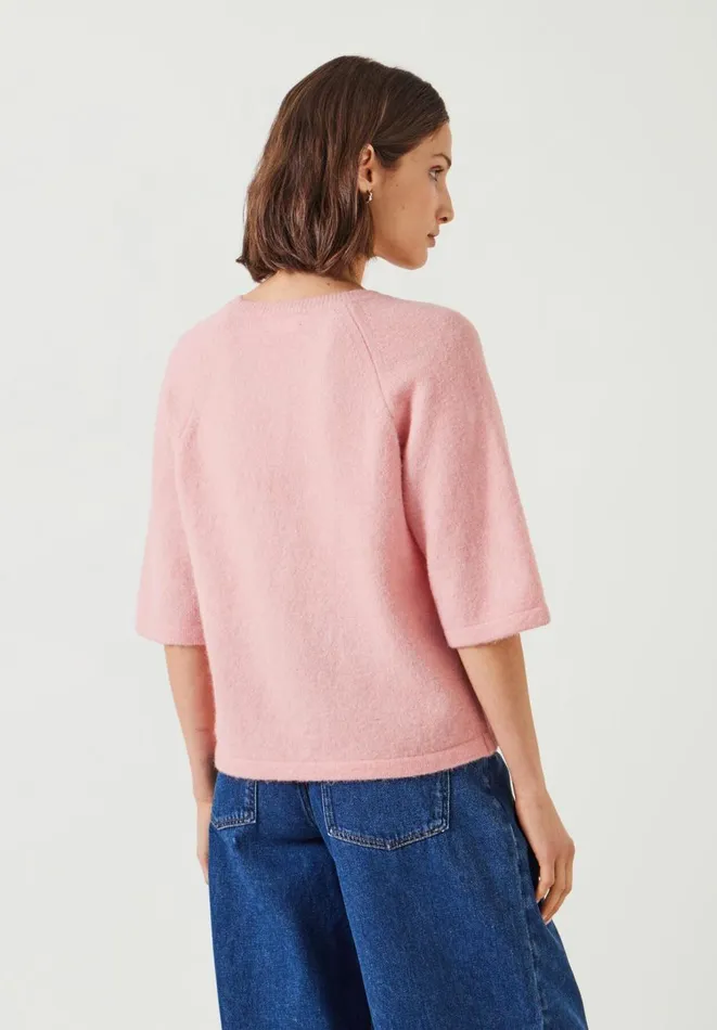 Hush Tops and Tshirts Women Lucia Alpaca Blend Knitted Top Dusty Pink Hush Tops and Tshirts Women Lucia Alpaca Blend Knitted Top Dusty Pink
