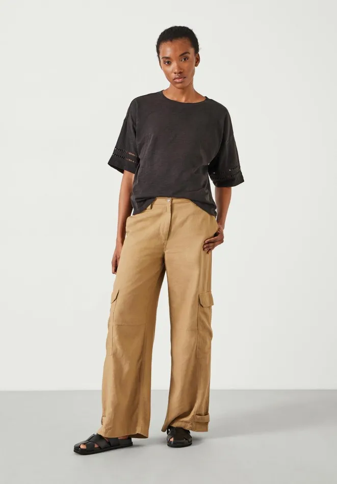 Hush Tops and Tshirts Women Lucie Lace Detail TShirt Black