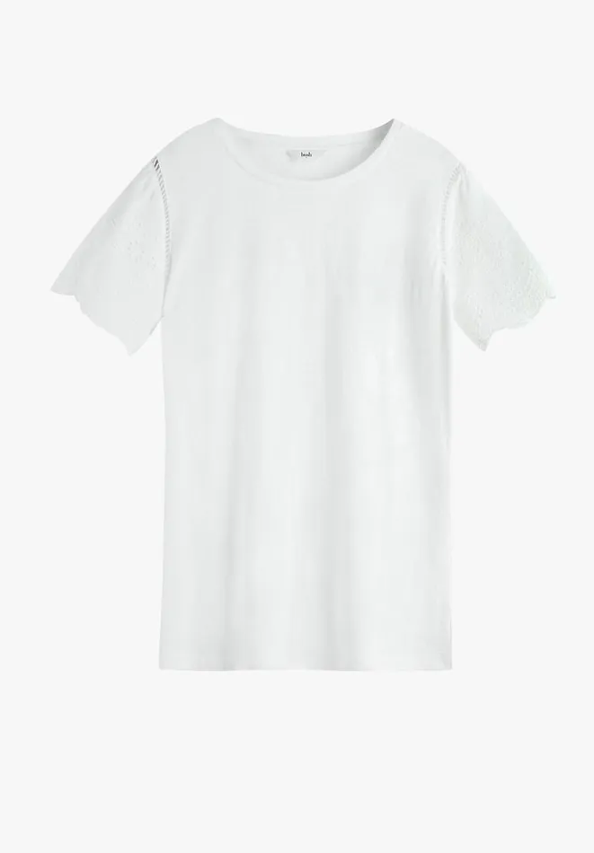 Hush Tops and Tshirts Women Nola Broderie TShirt White Hush Tops and Tshirts Women Nola Broderie TShirt White