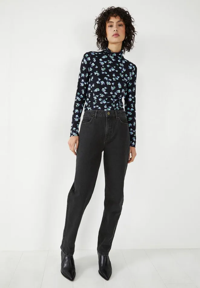 Hush Tops and Tshirts Women Printed Long Sleeve Slim Top Blackbluegreen