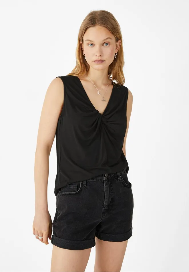 Hush Tops and Tshirts Women Quinn Twist Tank Top Black