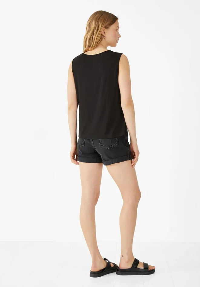 Hush Tops and Tshirts Women Quinn Twist Tank Top Black