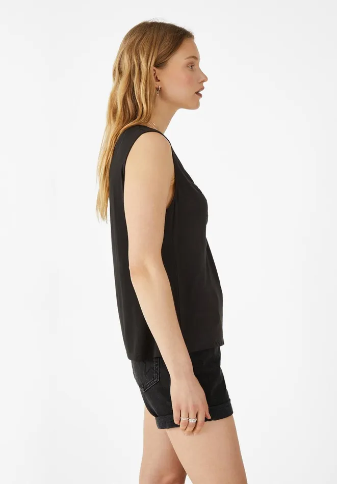 Hush Tops and Tshirts Women Quinn Twist Tank Top Black
