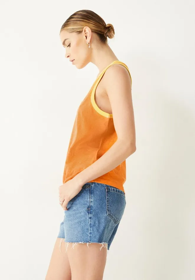 Hush Tops and Tshirts Women Rhonda Cotton Scoop Vest Vibrant Orange Hush Tops and Tshirts Women Rhonda Cotton Scoop Vest Vibrant Orange