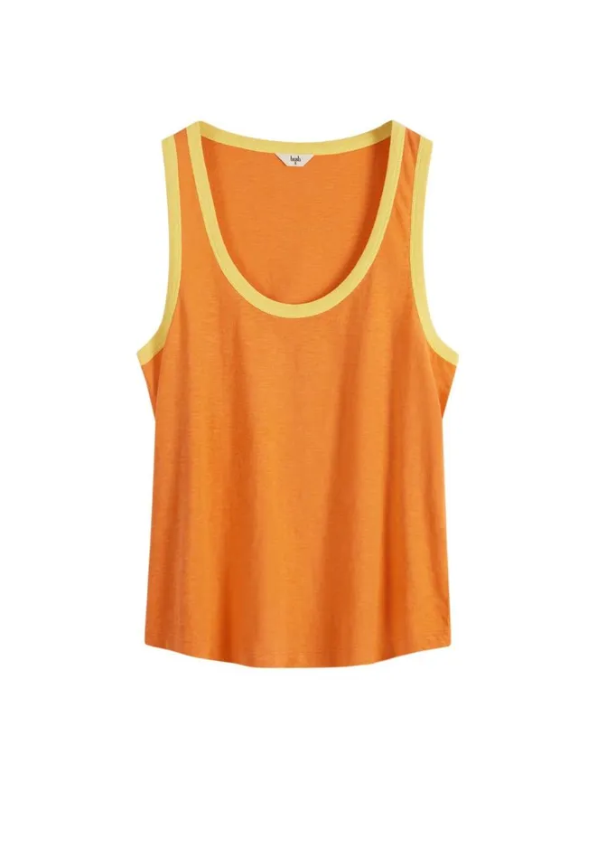 Hush Tops and Tshirts Women Rhonda Cotton Scoop Vest Vibrant Orange Hush Tops and Tshirts Women Rhonda Cotton Scoop Vest Vibrant Orange
