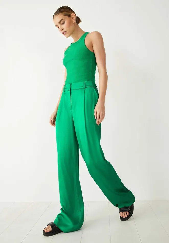 Hush Tops and Tshirts Women Ribbed Scooped Vest Green Hush Tops and Tshirts Women Ribbed Scooped Vest Green