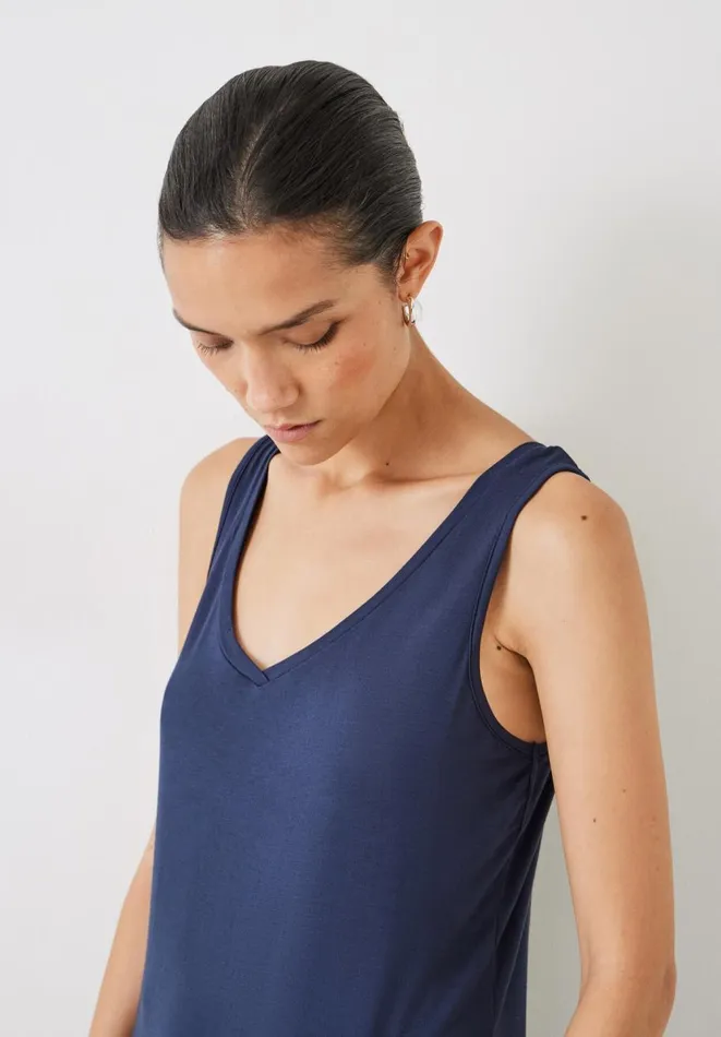 Hush Tops and Tshirts Women Sally VNeck Jersey Vest Top Midnight Navy Hush Tops and Tshirts Women Sally VNeck Jersey Vest Top Midnight Navy