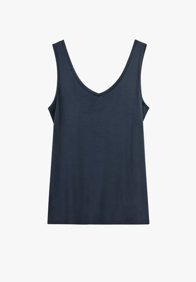 Hush Tops and Tshirts Women Sally VNeck Jersey Vest Top Midnight Navy Hush Tops and Tshirts Women Sally VNeck Jersey Vest Top Midnight Navy