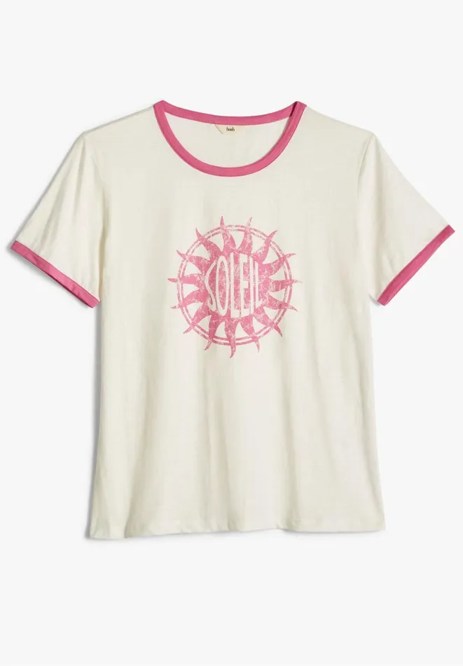 Hush Tops and Tshirts Women Soleil Graphic TShirt White Hush Tops and Tshirts Women Soleil Graphic TShirt White