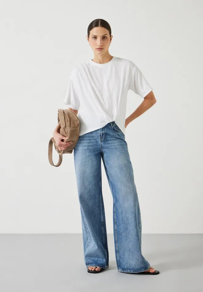 Hush Tops and Tshirts Women Tamsen Relaxed Tuck Detail Slub TShirt White