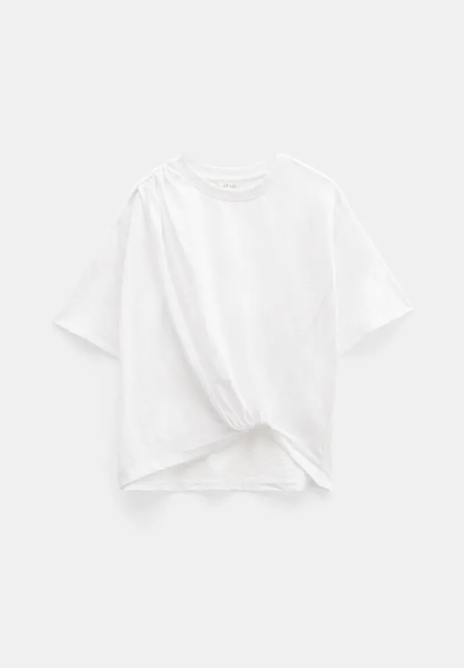 Hush Tops and Tshirts Women Tamsen Relaxed Tuck Detail Slub TShirt White