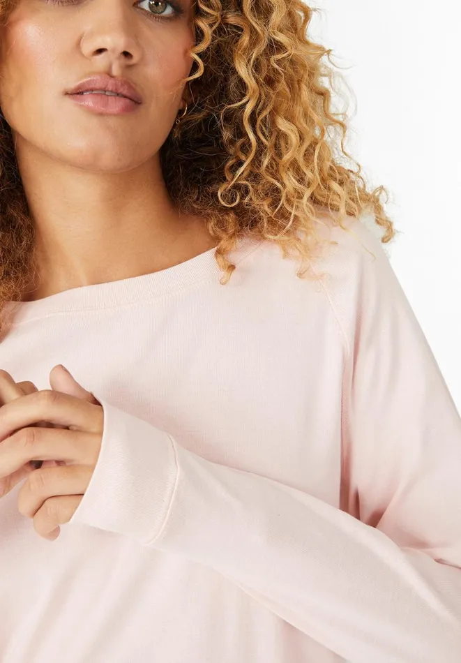 Hush Tops and Tshirts Women Tilda Long Sleeve Cotton Top Rose Shadow