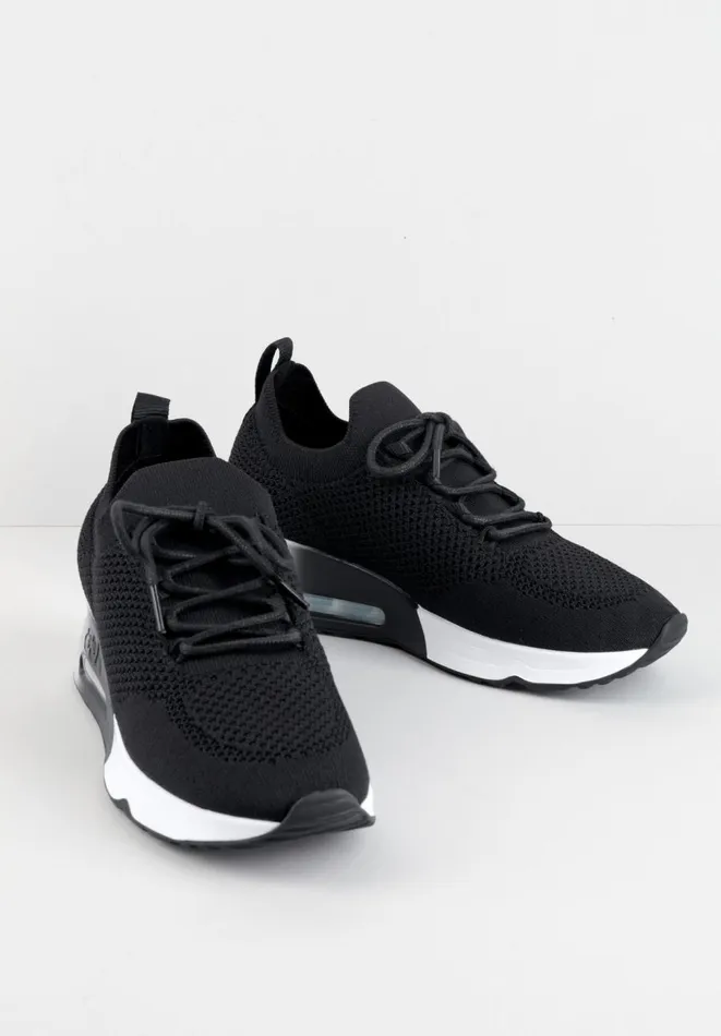 Hush Trainers Women Low Top Knit Trainers Black Hush Trainers Women Low Top Knit Trainers Black