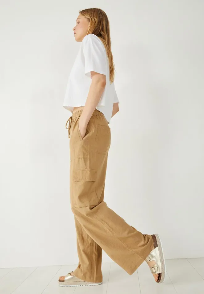 Hush Trousers Women Caro Linen Cargo Trousers Light Brown Hush Trousers Women Caro Linen Cargo Trousers Light Brown