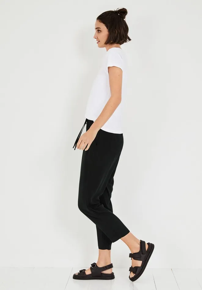 Hush Trousers Women Cropped Easy Trousers Black Hush Trousers Women Cropped Easy Trousers Black