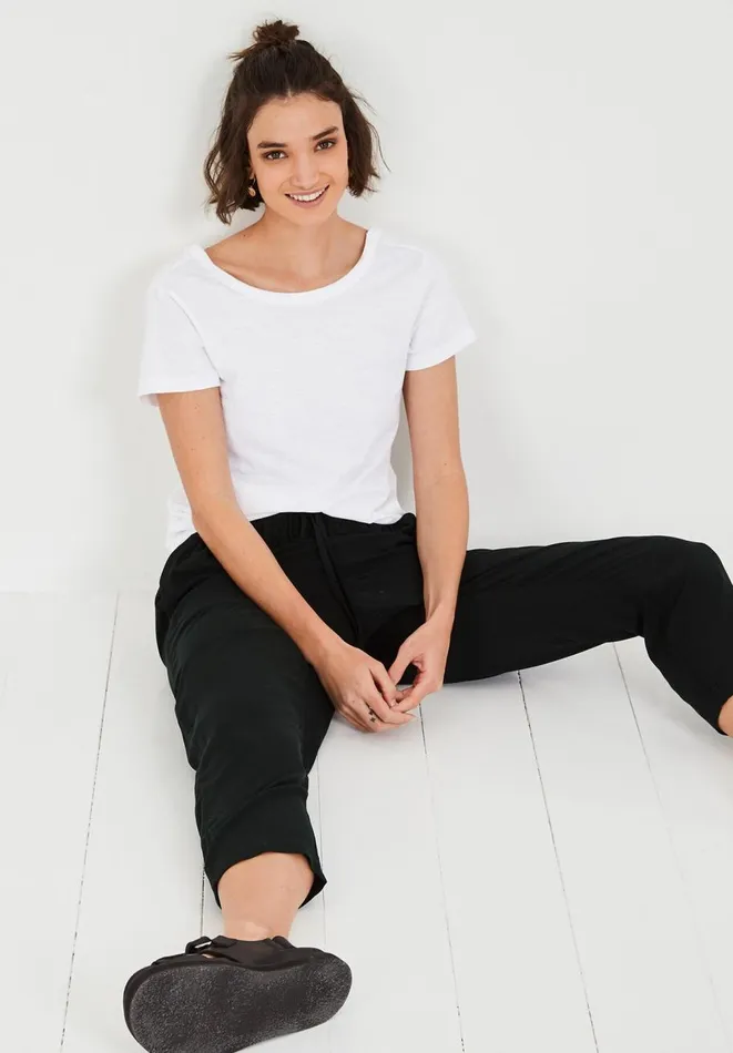 Hush Trousers Women Cropped Easy Trousers Black Hush Trousers Women Cropped Easy Trousers Black