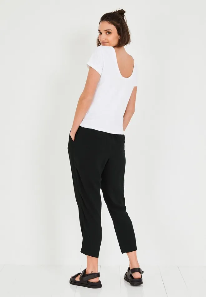 Hush Trousers Women Cropped Easy Trousers Black Hush Trousers Women Cropped Easy Trousers Black