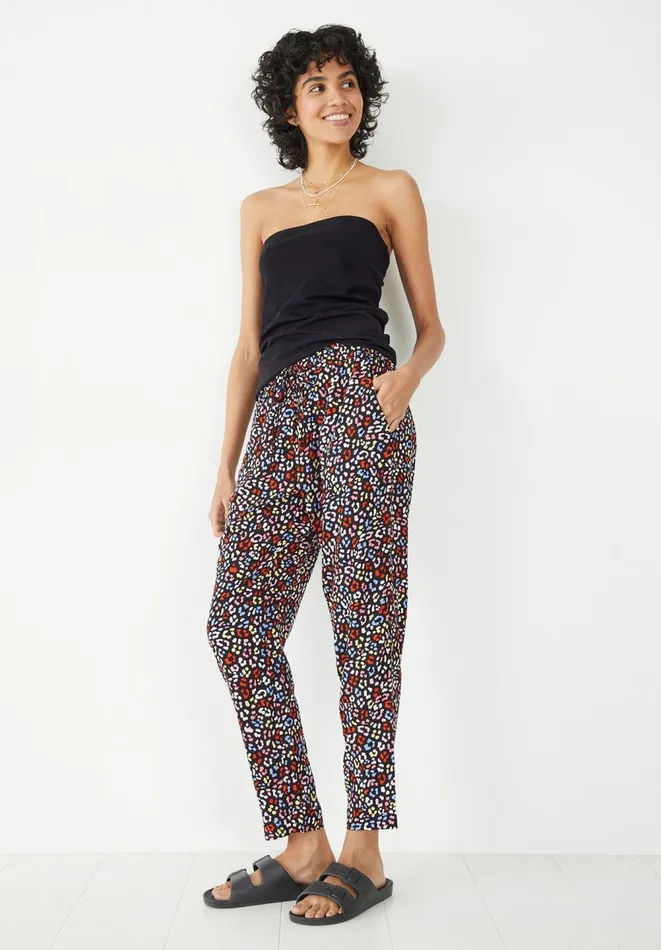 Hush Trousers Women Cropped Easy Trousers Soft Leopard Blackmulti Hush Trousers Women Cropped Easy Trousers Soft Leopard Blackmulti