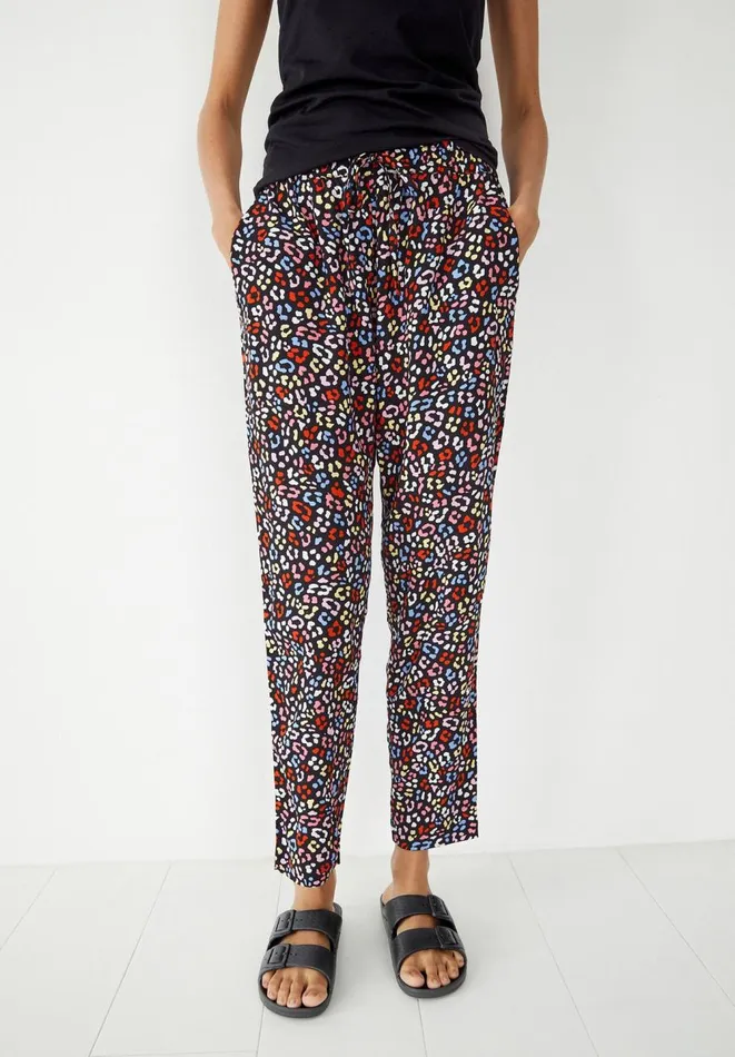 Hush Trousers Women Cropped Easy Trousers Soft Leopard Blackmulti Hush Trousers Women Cropped Easy Trousers Soft Leopard Blackmulti