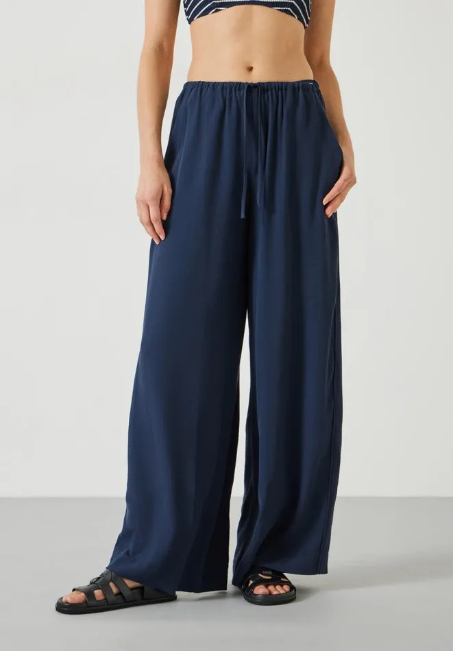 Hush Trousers Women Lyra Oversized Tie Waist Trousers Deep Navy