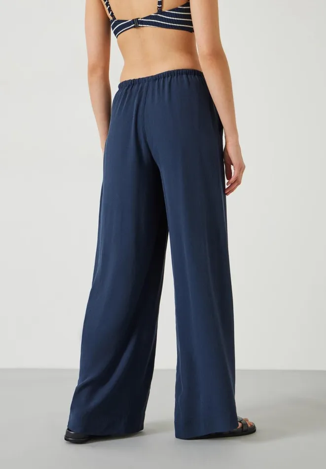 Hush Trousers Women Lyra Oversized Tie Waist Trousers Deep Navy