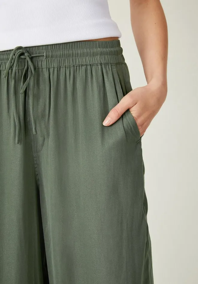 Hush Trousers Women Wide Leg Satin Trousers Khaki Hush Trousers Women Wide Leg Satin Trousers Khaki